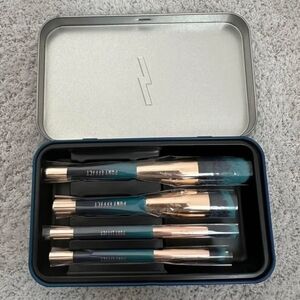 Teal and Gold Makeup Brush Set